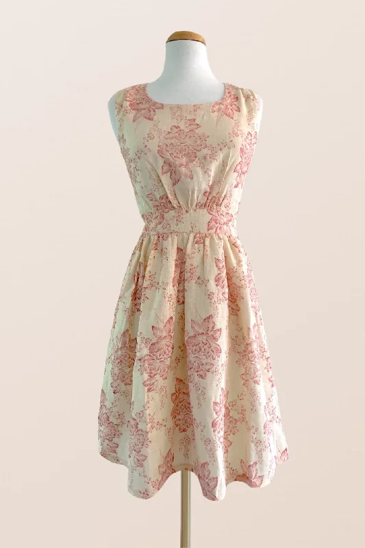 French Linen Floral Dress Halter floral dresses