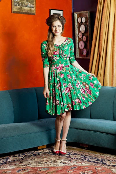 Louisa Green Floral Garden party floral dresses