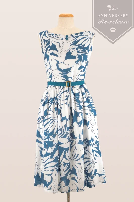 Marlin Blue & White Floral Dress Cottagecore floral dresses