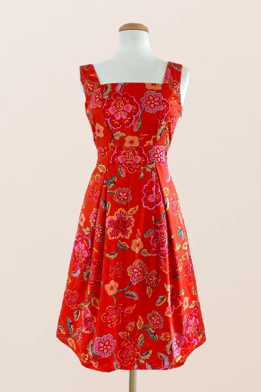 Orange Floral Day Dress Corset floral dresses