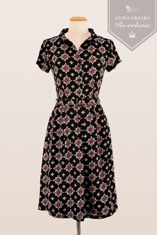 Petra Black Floral Dress Romantic floral dresses