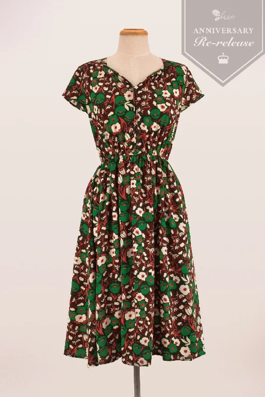 Solange Green Floral Dress Preppy floral dresses