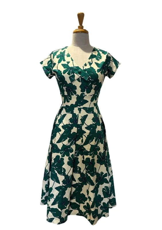 Tilou Green Floral Cap Sleeve Formal floral dresses