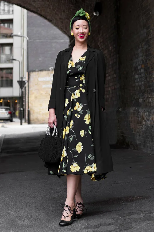 Viola Yellow Floral Dress High-end floral dresses