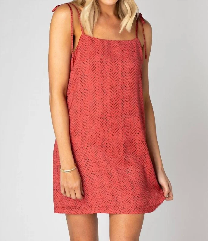 Tobin Tie Shoulder Mini Dress In Python Sleek Mini Skirt