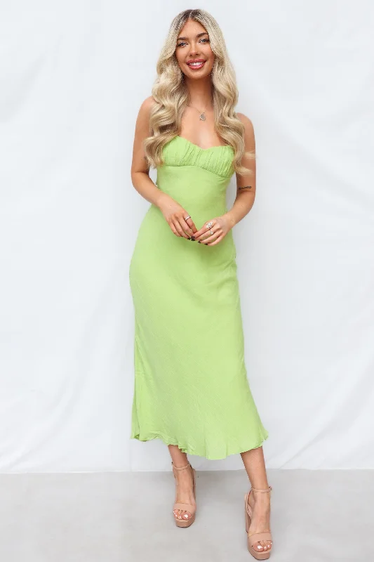 Splice Maxi Dress - Lime Maxi Skirt Trend