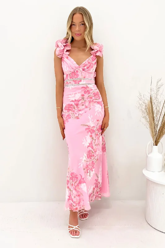 Vance Maxi Dress Pink Whimsical Sleek Maxi Skirt