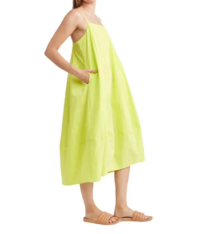 Akari Midi Dress In Citron Trendy Midi Look