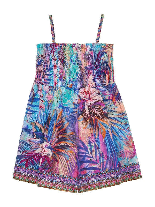 KIDS PLAYSUIT WITH SHIRRING 12-14 SOUTH BEACH SUNRISE High-end unclassified dresses