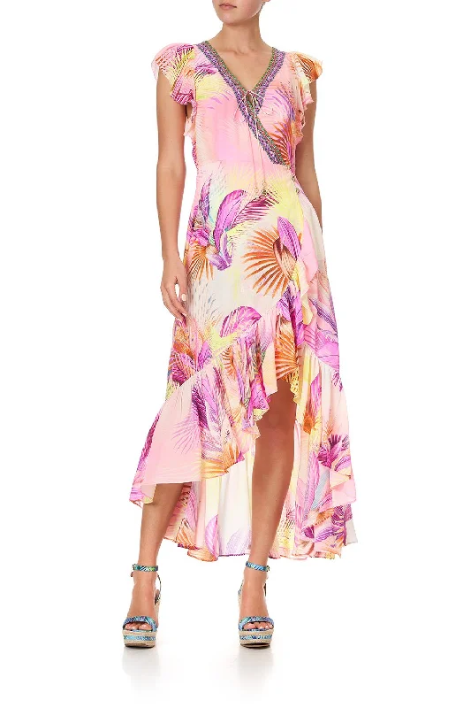 RUFFLE WRAP DRESS SOUTH BEACH SUNRISE Street style unclassified dresses