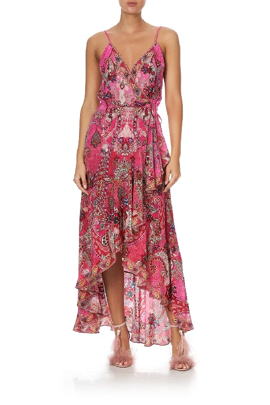 DRAPED FRONT WRAP DRESS PALISADES PAISLEY Budget-friendly unclassified dresses