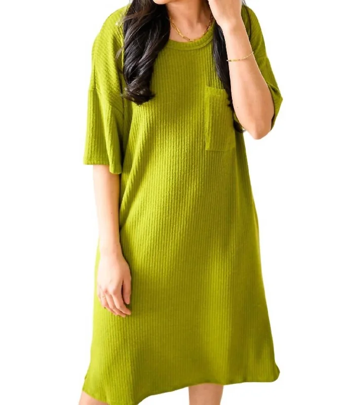 Easy Going Shift Dress In Green Minimalist unclassified dresses