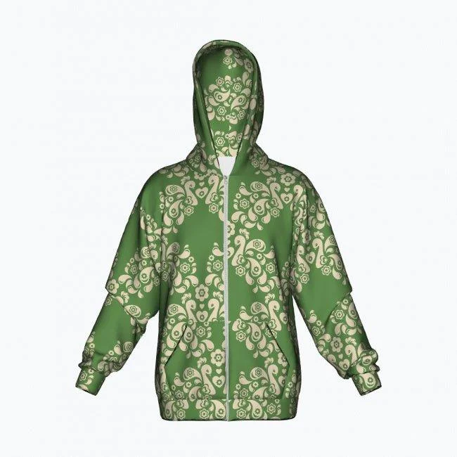 PEACOCK LOVE green - Cotton Zipper Hoodie Vintage unclassified dresses