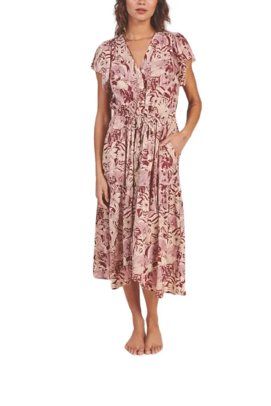 Kristi Dress In Canela Palm Cotton unclassified dresses