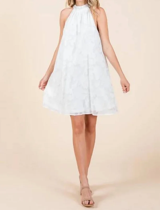 Maddie Halter Dress In White Earthy tone unclassified dresses