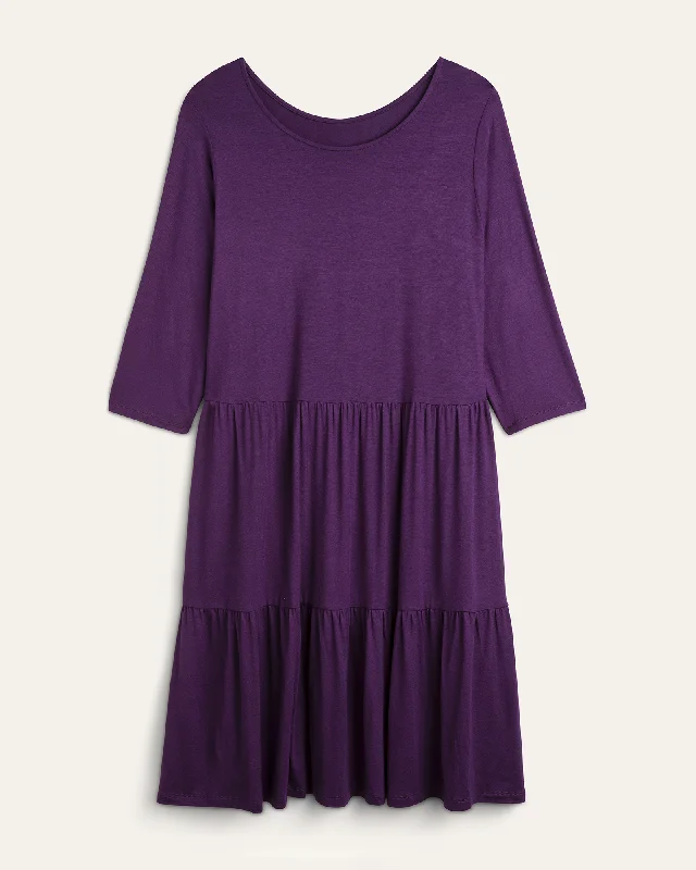 Miriam Tiered Ruffled-Hem Dress | Purple Party unclassified dresses