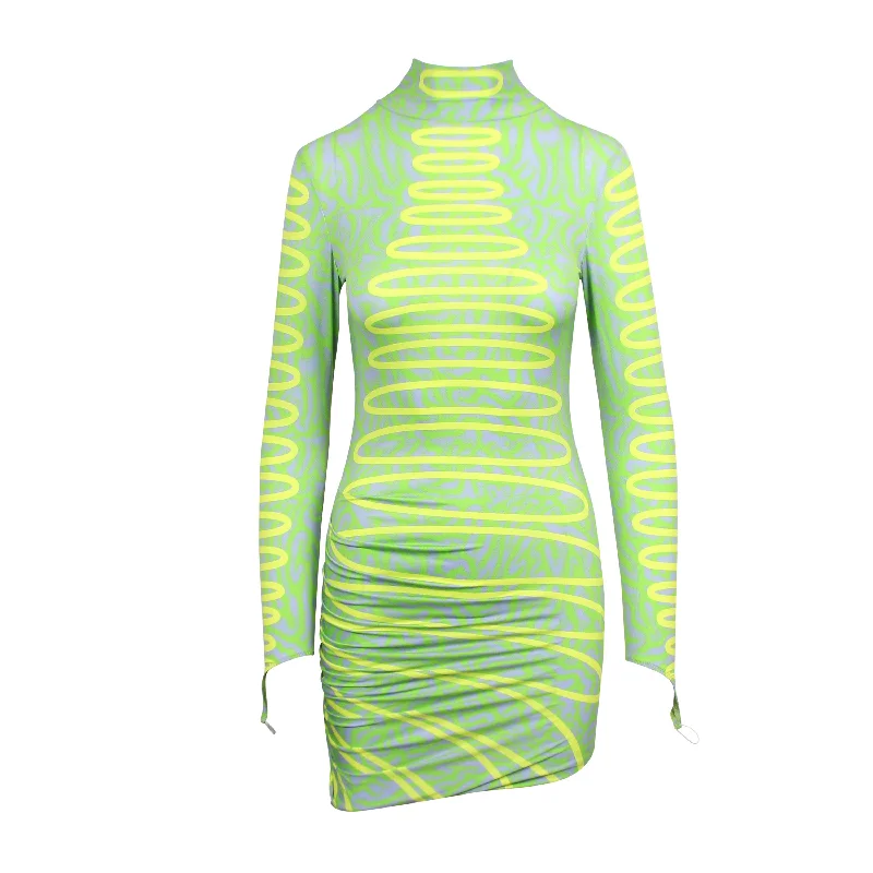 Multi Yellow Turtleneck Dress High-end unclassified dresses