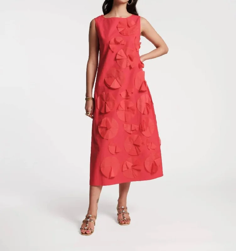 Origami Flower Dress In Red Preppy unclassified dresses