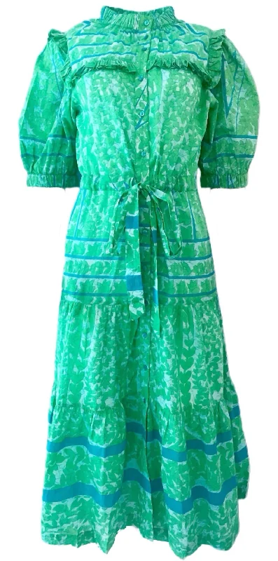 Pacific Hillary Dress In Turquoise Striped unclassified dresses