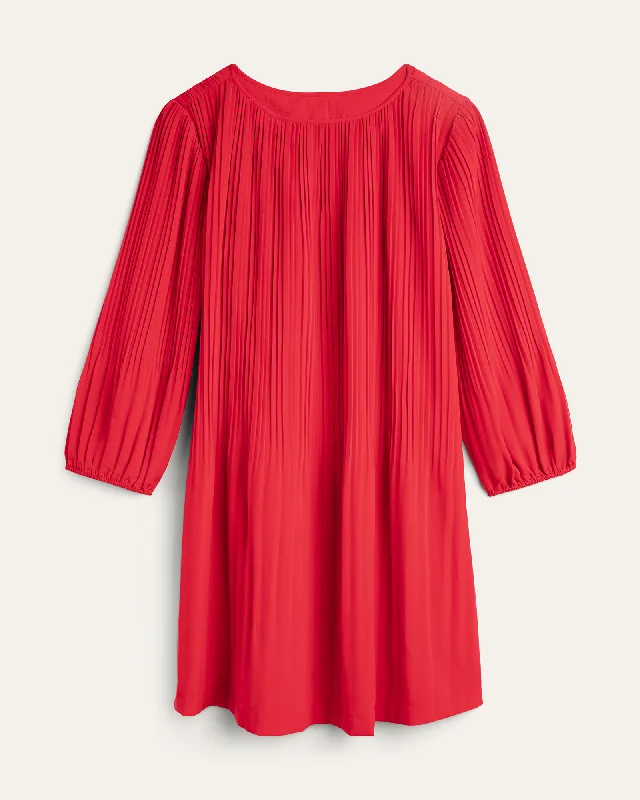 Penelope Pleated A-Line Dress | Red Beaded unclassified dresses