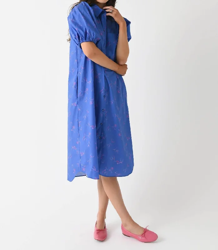 Tulip Dress In Blue Base/pink Flowers Striped unclassified dresses